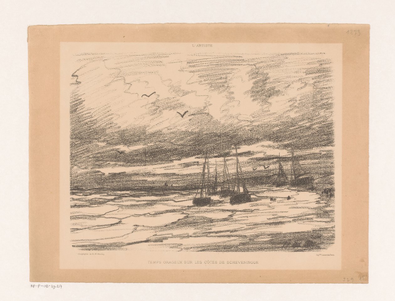 Stormy Weather on the Coast of Scheveningen by Hendrik Willem Mesdag