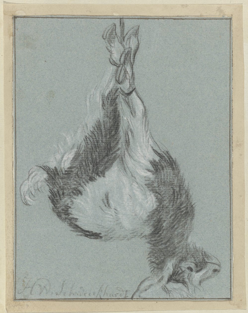 Dying Goat by Hendrik Willem Schweickhardt (signed by artist)