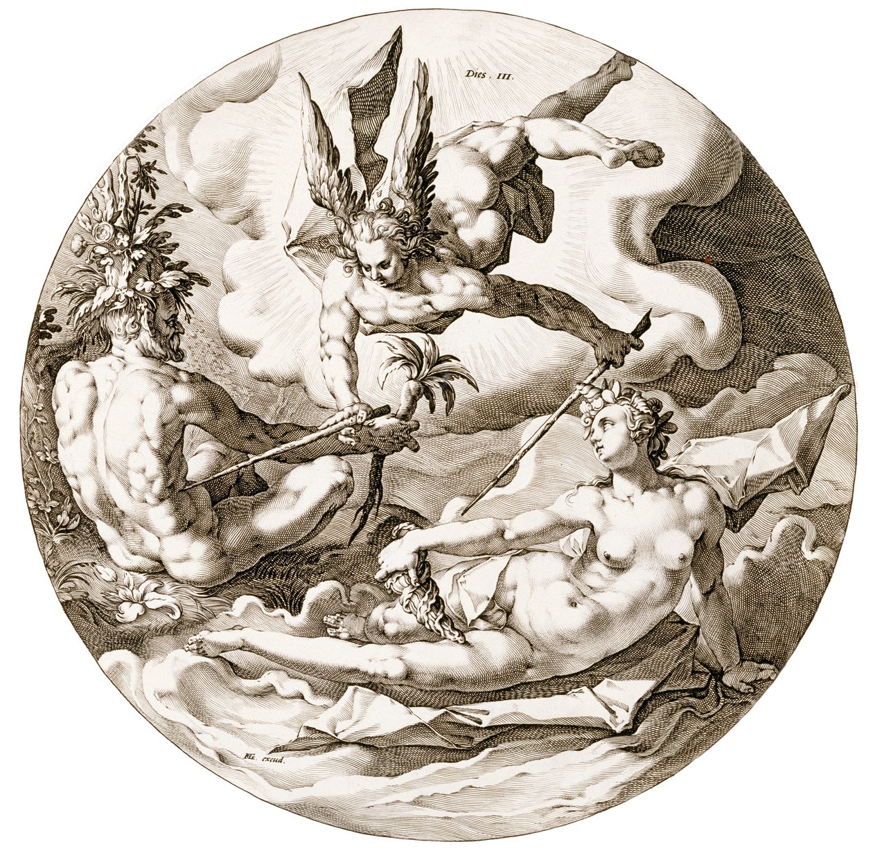 Day III, The Separation of the Waters, from the series The Six Days of Creation, 1589 by Hendrik after Goltzius