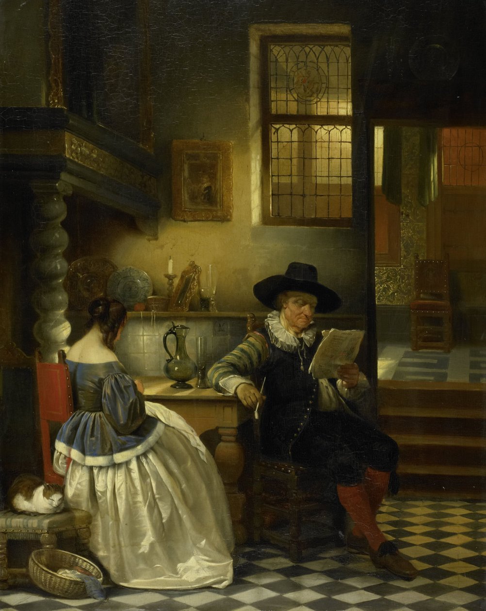 Seventeenth-century Interior by Hendrik or Henri Leys