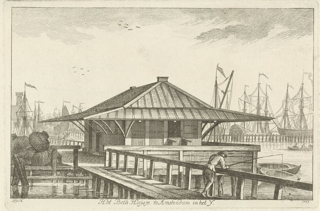 Bathhouse in Amsterdam on the IJ by Hendrik van Hilten