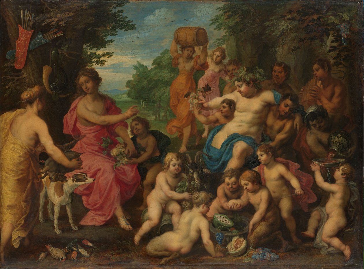 Diana Offered Wine and Fruit by Bacchus and His Retinue by Hendrik van the Elder Balen