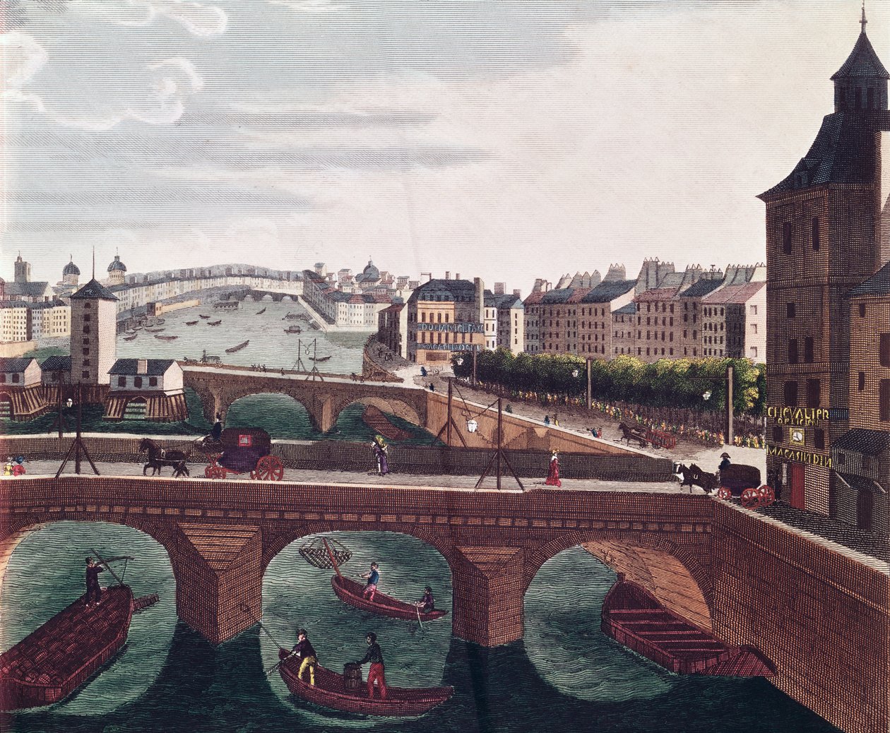 The Pont au Change and the Pont Notre Dame (detail) by Henri Courvoisier Voisin