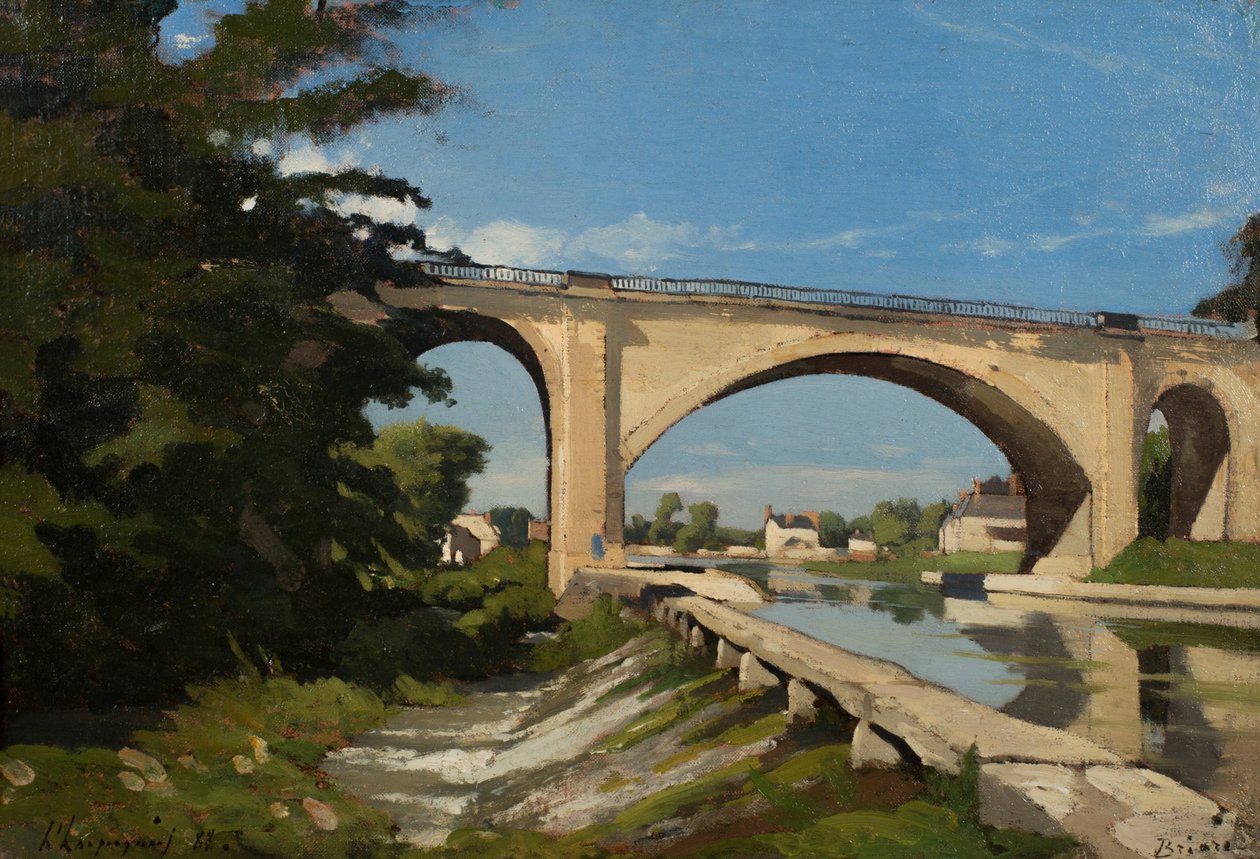 The Railroad Bridge at Briare by Henri Joseph Harpignies