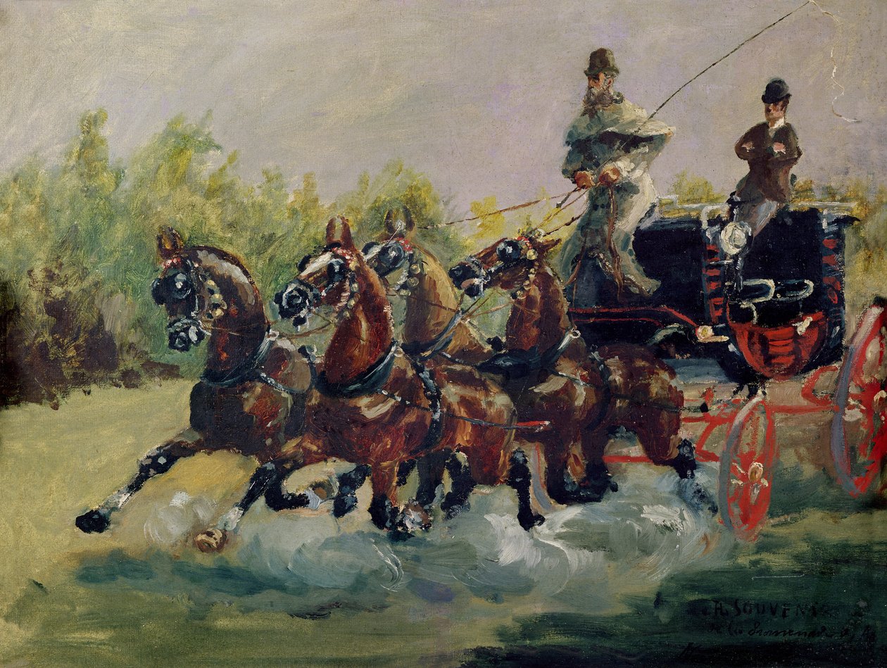 Alphonse de Toulouse-Lautrec-Monfa (1838-1913) Driving his Mail-Coach in Nice by Henri de Toulouse-Lautrec