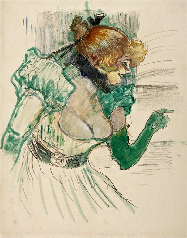 Artist with Green Gloves by Henri de Toulouse Lautrec