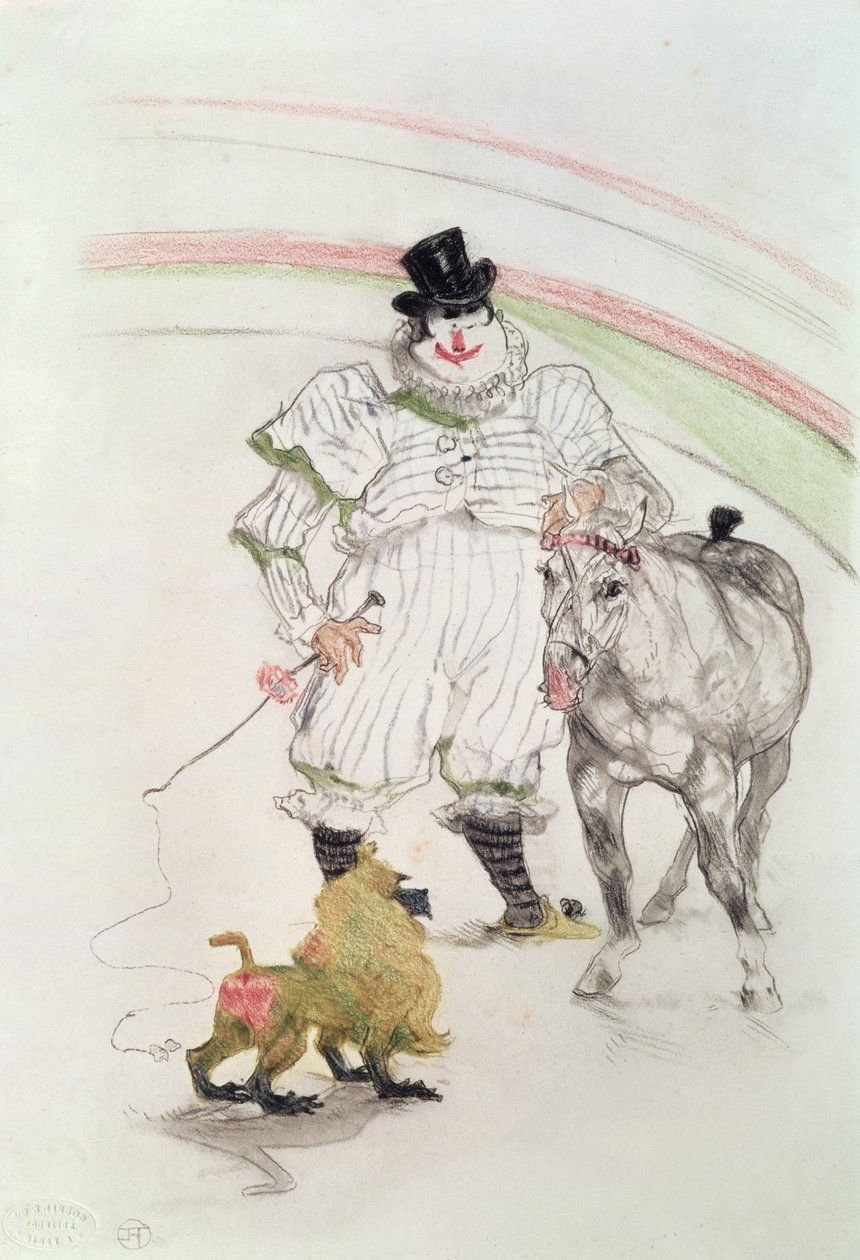 At the Circus: performing horse and monkey, 1899 by Henri de Toulouse Lautrec
