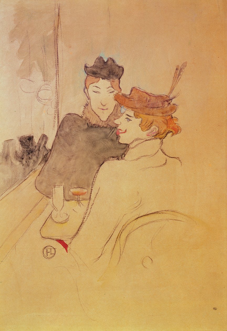 Two women sitting in a cafe by Henri de Toulouse Lautrec