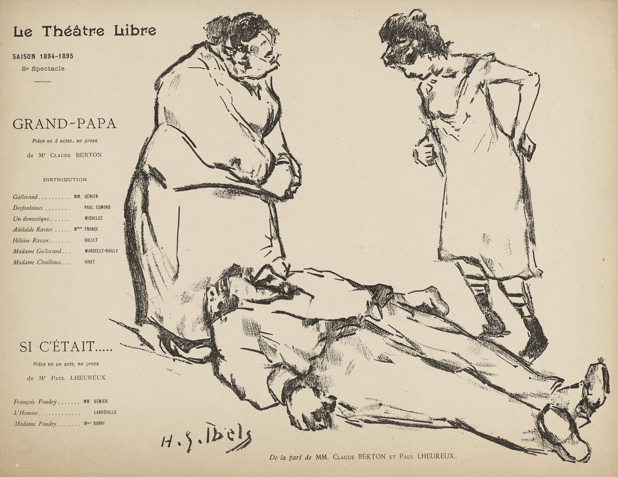 Program for the Théâtre Libre production of Grand Papa and Si l