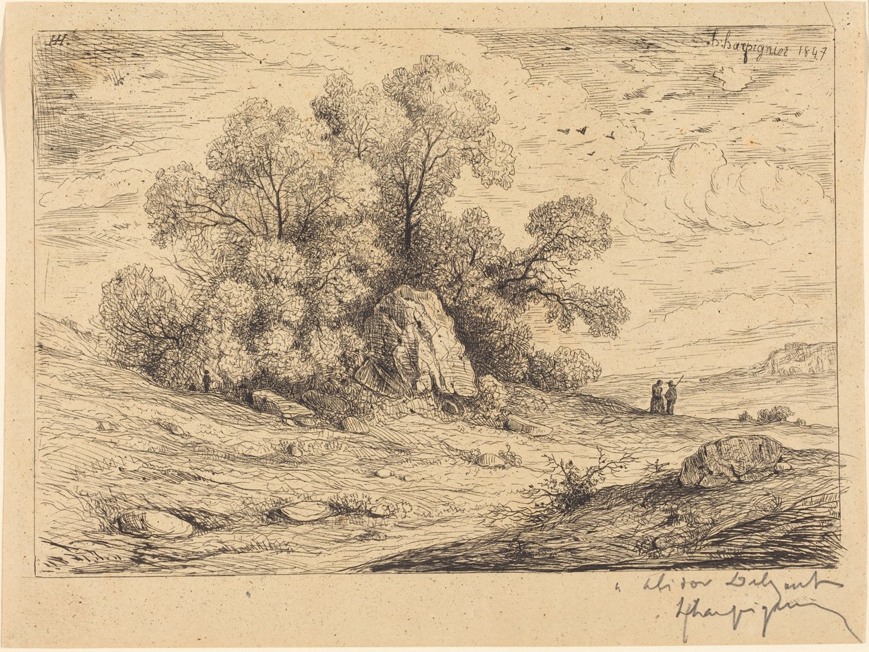 Stand of Trees with Rocks by Henri-Joseph Harpignies