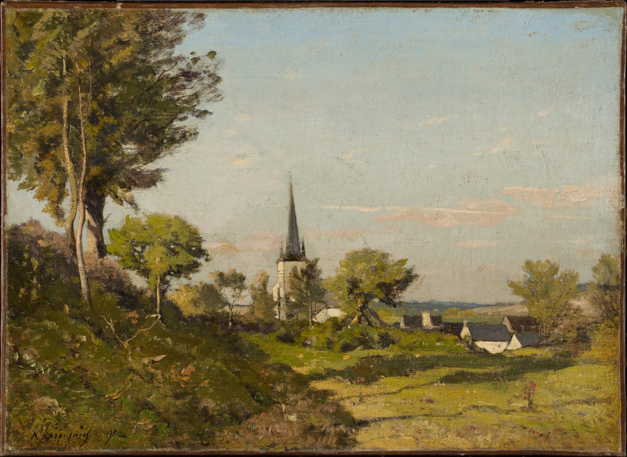 Landscape with a Church by Henri-Joseph Harpignies
