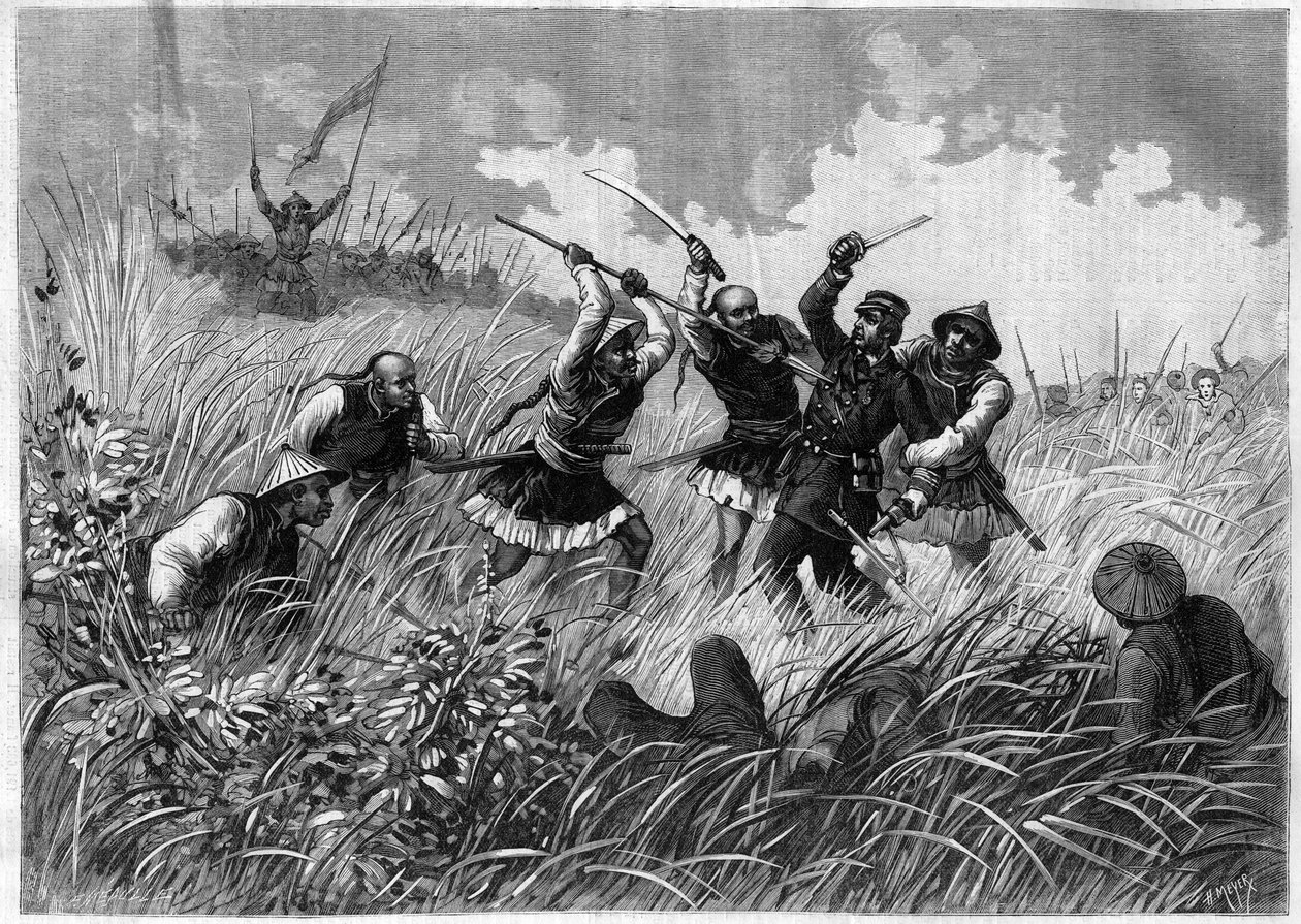 Conquest of Tonkin (present-day Vietnam) - Death of Commander Henri Riviere (1827-1883), May 19 by Henri (after) Meyer
