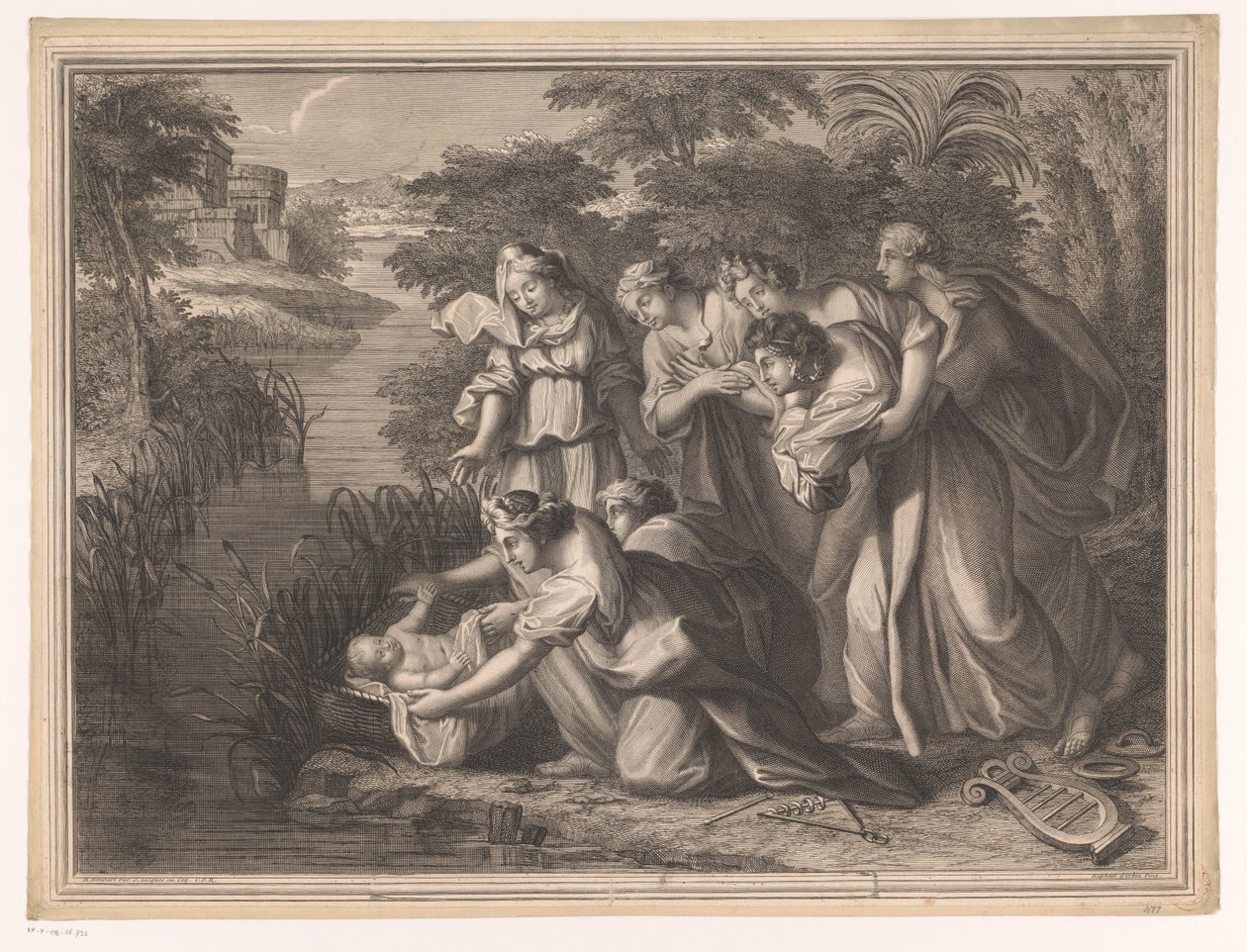 Moses Found by the Daughter of Pharaoh by Henri Bonnart