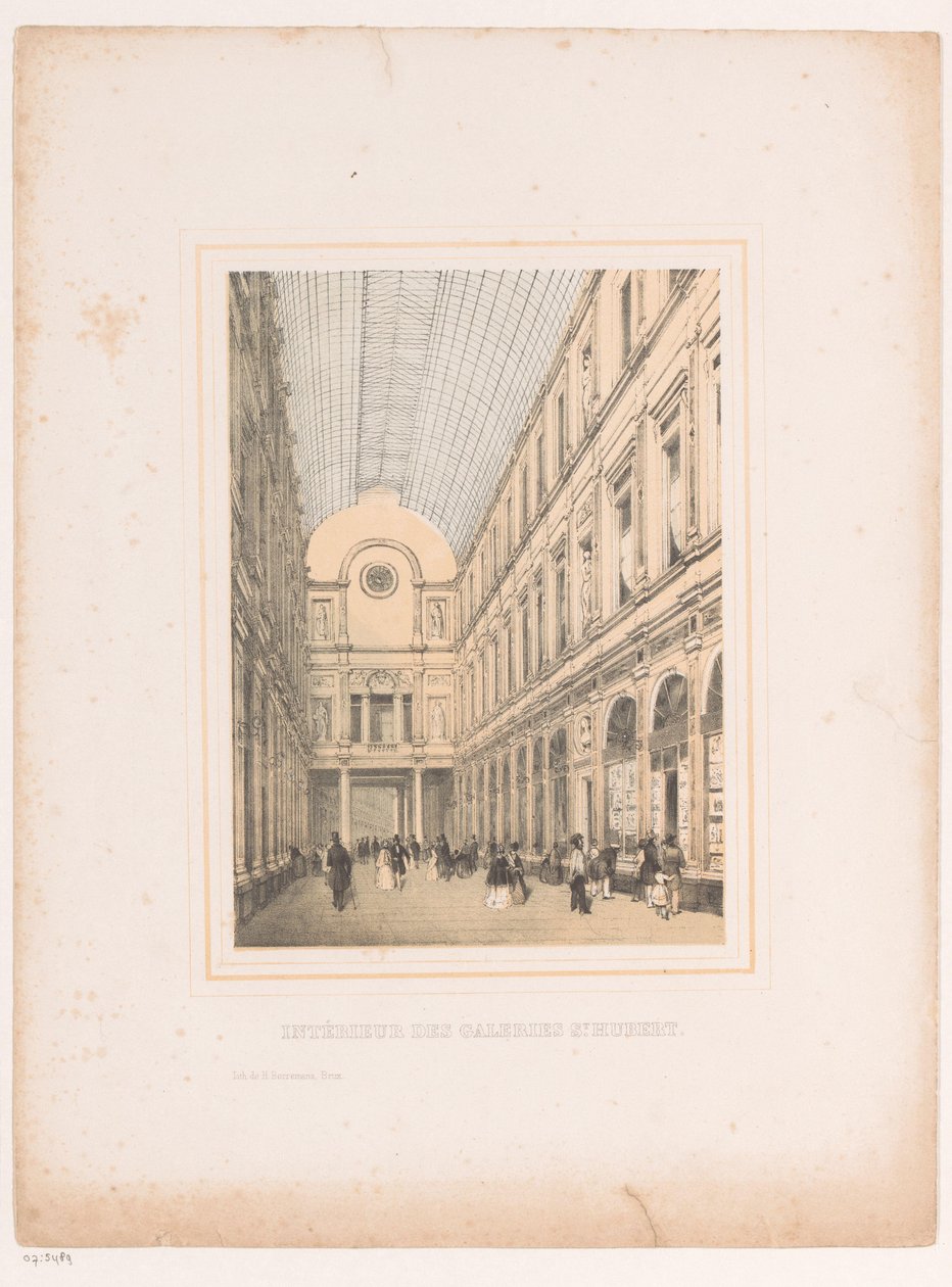 Interior of the Royal Saint-Hubert Galleries in Brussels (Interior of the Saint Hubert Galleries) by Henri Borremans (attributed to)