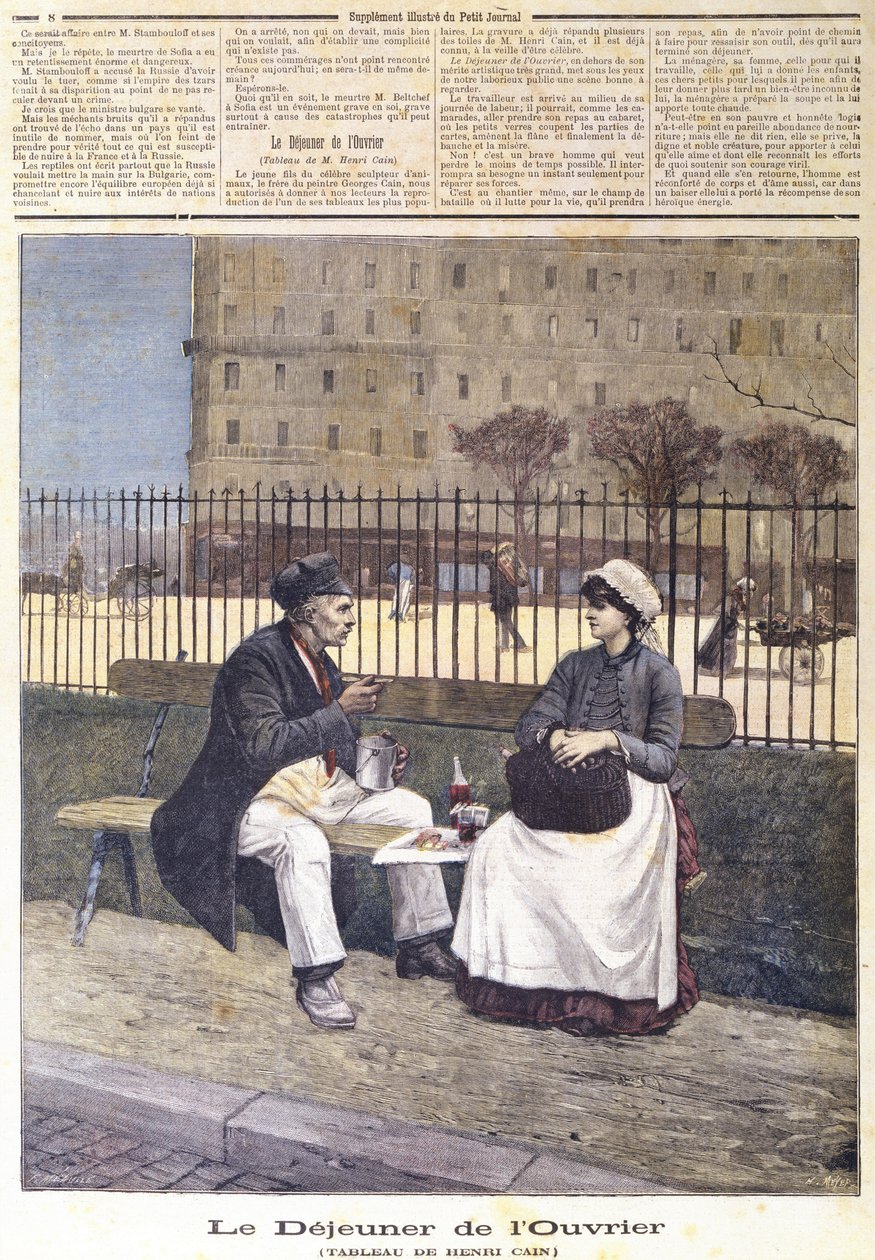 The Workers Lunch, from Le Petit Journal, 1891 by Henri Cain