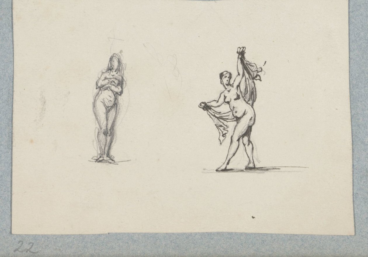 Two Naked Women, the Right One with a Veil by Henri Cameré