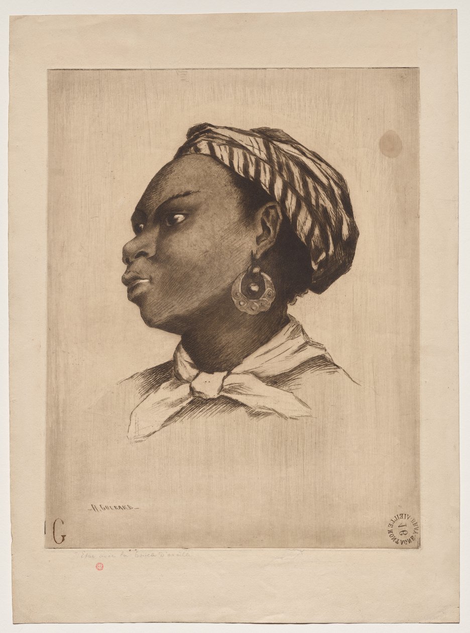An African Woman, after Eva Gonzalès by Henri Charles Guérard