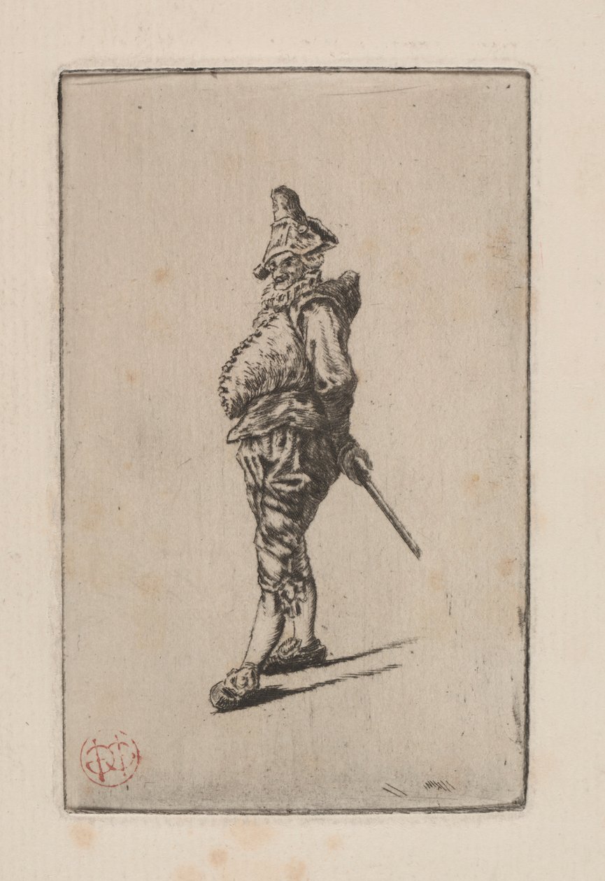 Punchinello, after Meissonier by Henri Charles Guérard