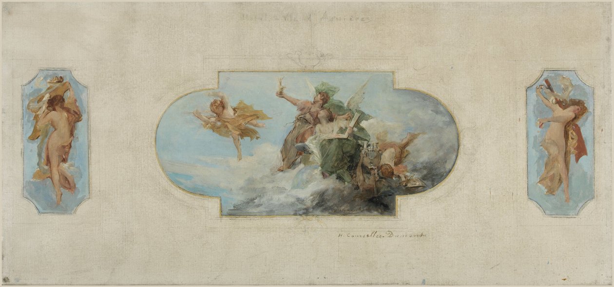 Sketch for Asnières Town Hall: Allegory of the Arts (Salle des Fêtes Ceiling), between 1900 and 1903 by Henri Courselles Dumont