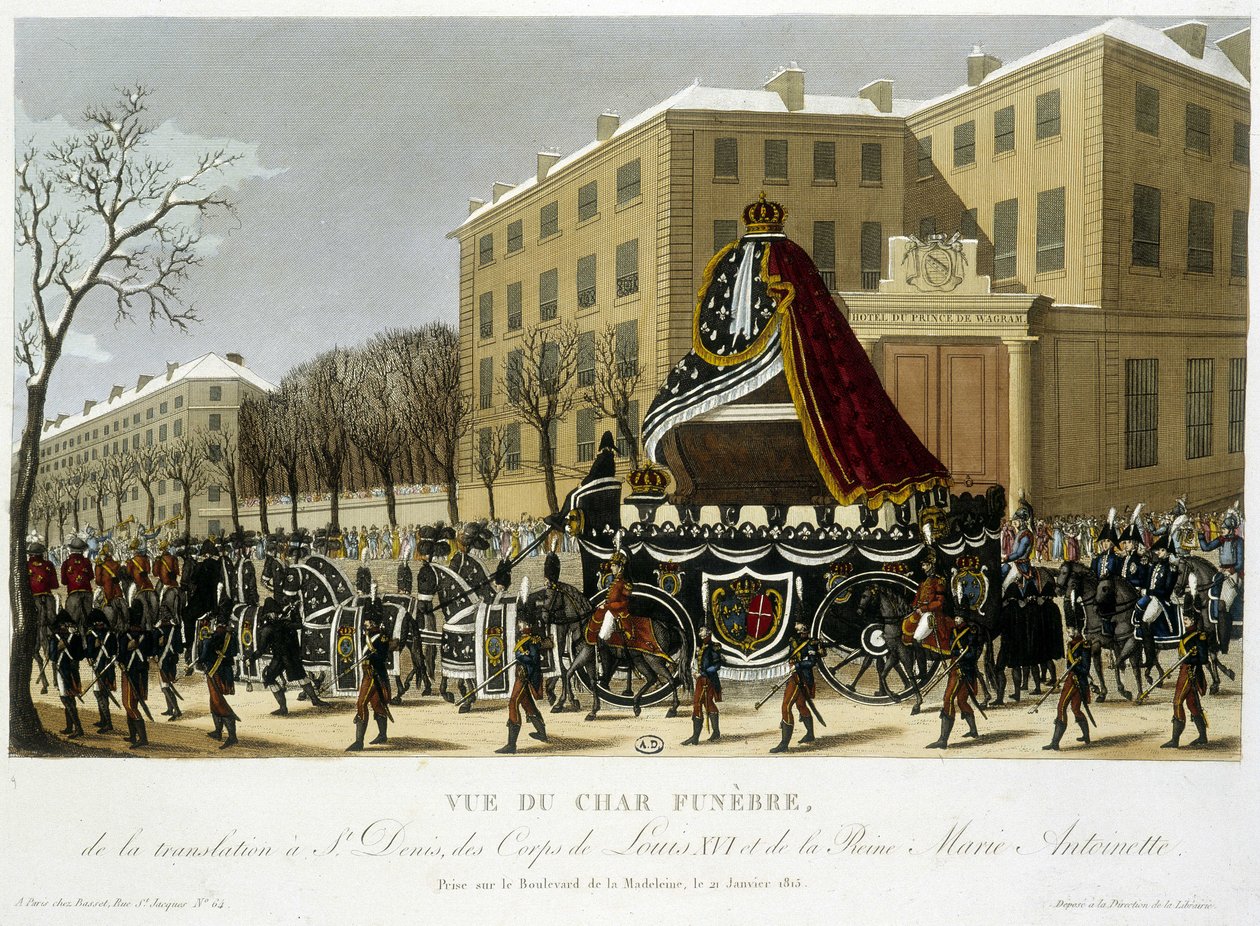 Funeral Chariot of the Translation of Louis XVI and Marie Antoinette to Saint Denis on January 21 by Henri Courvoisier Voisin