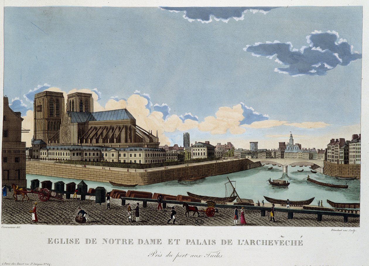 The Church of Notre-Dame and the Palace of the Archevêché - in 
