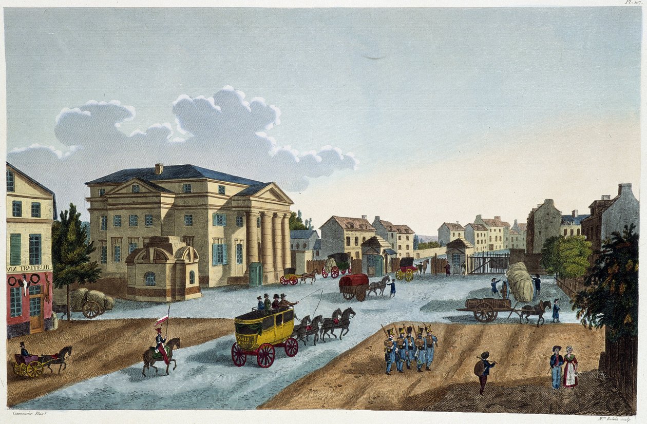 View of the Barrière St Denis - in View of Paris, circa 1810: the Barriers of Paris by Courvoisier by Henri Courvoisier Voisin
