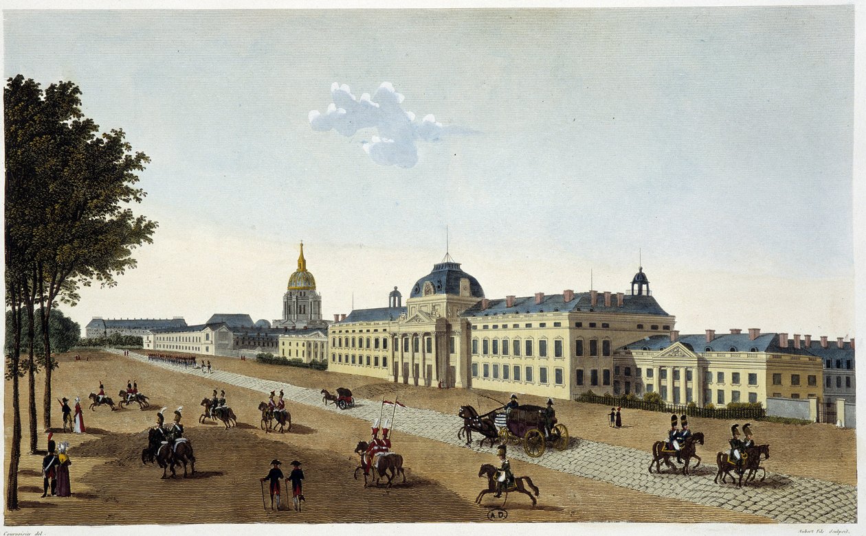 View of the Military School on the Champs de Mars Side, circa 1820 - in 