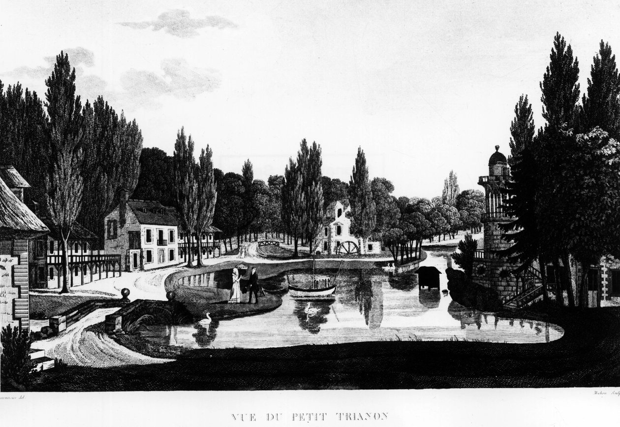 View of the Petit Trianon in Versailles - Drawing by Courvoisier by Henri Courvoisier Voisin