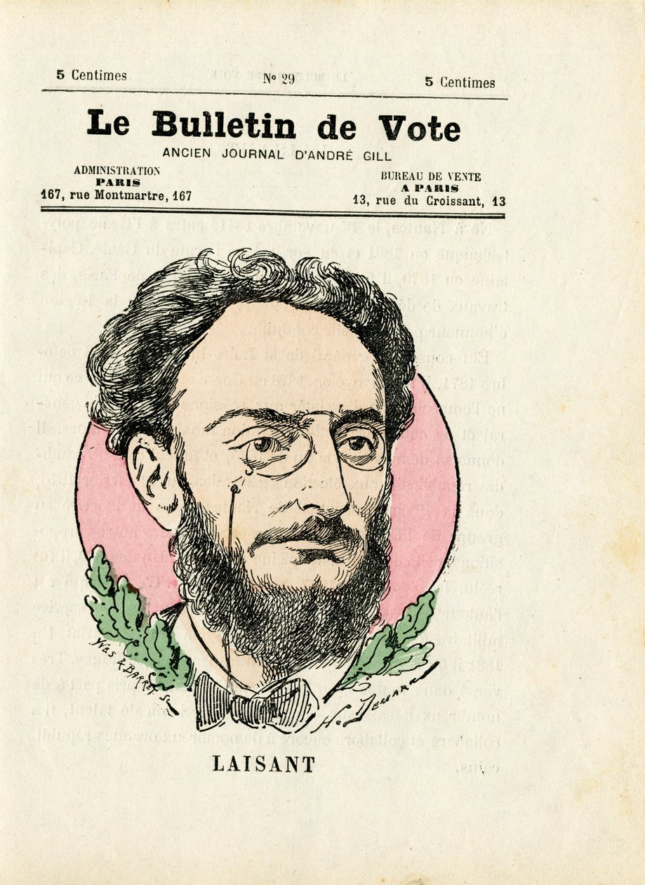 Ballot 2nd series, Satirical in Colours: Leaving Ange - Illustration by Henri Demare (1846-1888) by Henri Demare