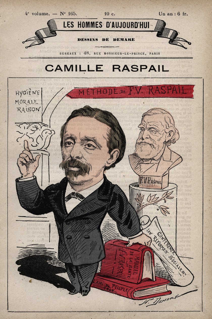 Cartoon of Camille Raspail 1827-1893 English politician from 