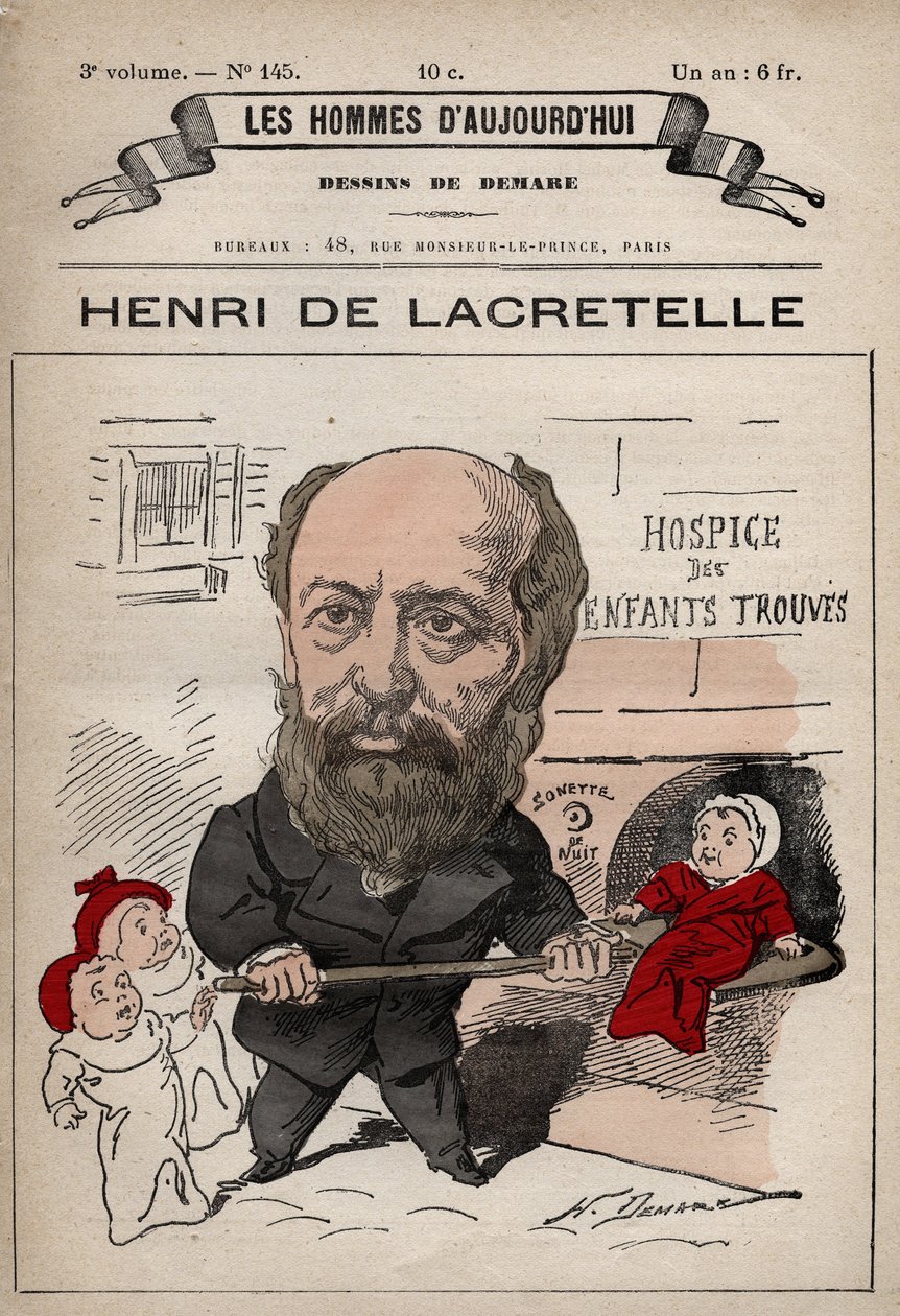 Cartoon of Henri de Lacretelle (1815-1899) French politician, writer - from 