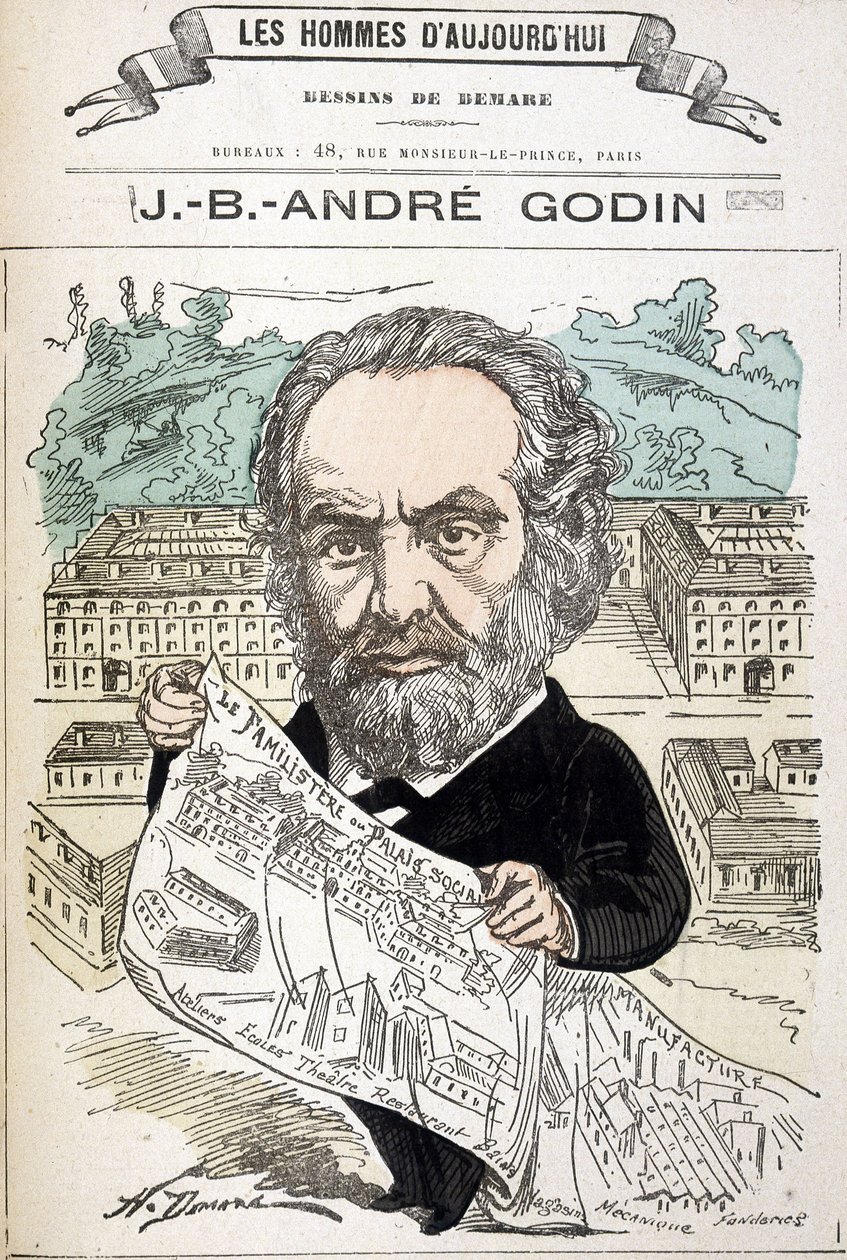 Jean Baptiste André Godin, industrialist founder of the family. Drawing by Demare In 