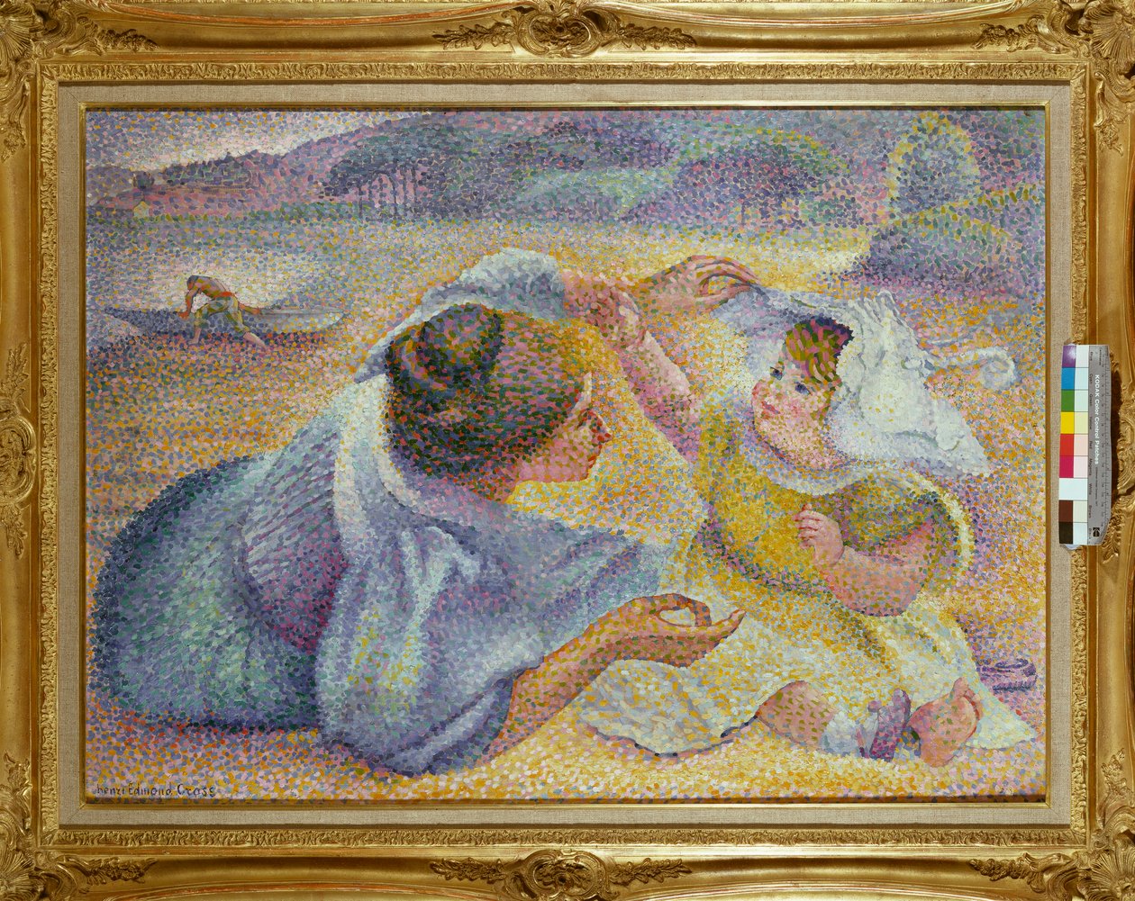 Mother playing with her Child by Henri Edmond Cross