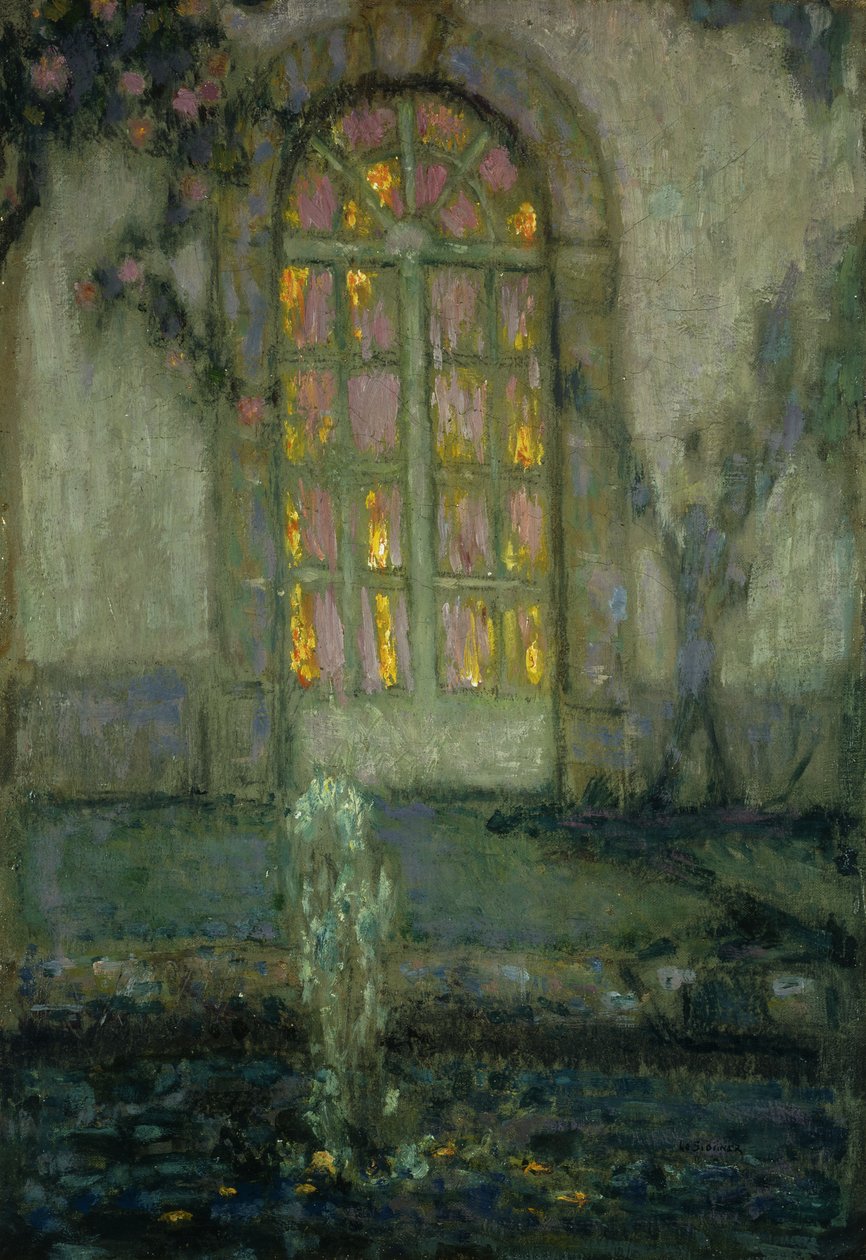 Glass Door onto the Garden by Henri Eugene Augustin Le Sidaner