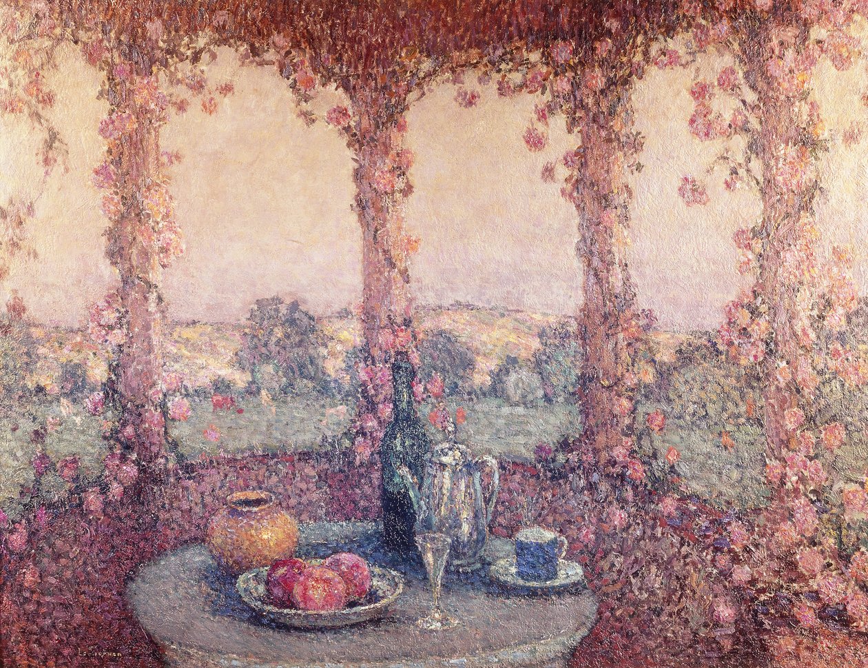 The Table under the Arbor by Henri Eugene Augustin Le Sidaner