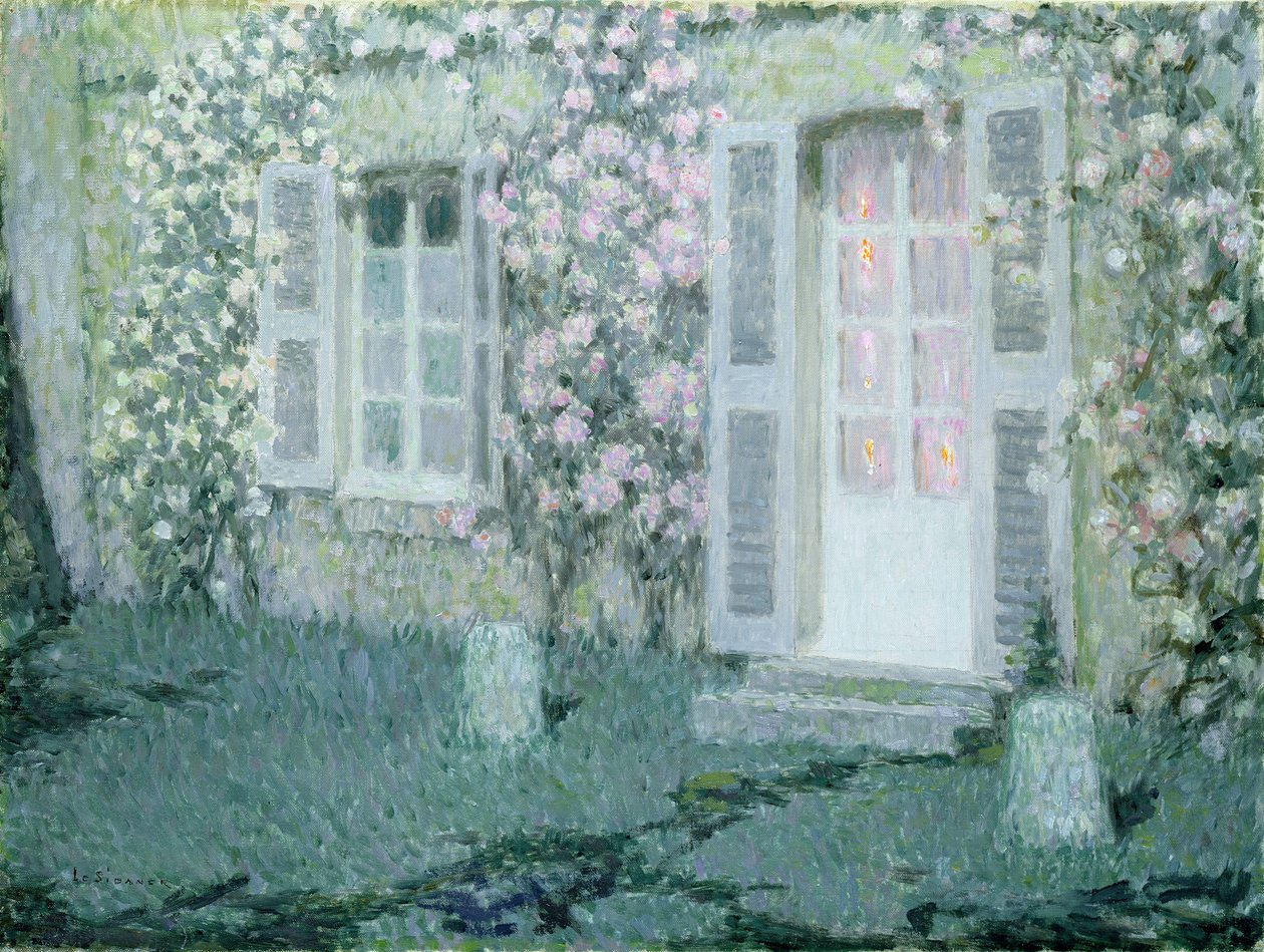 The House with Roses by Henri Eugene Augustin Le Sidaner