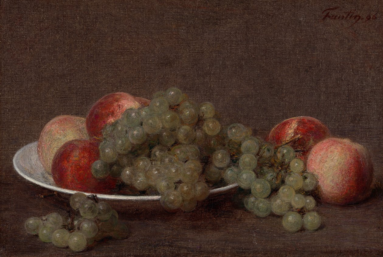 Still Life with Peaches and Grapes by Henri Fantin-Latour