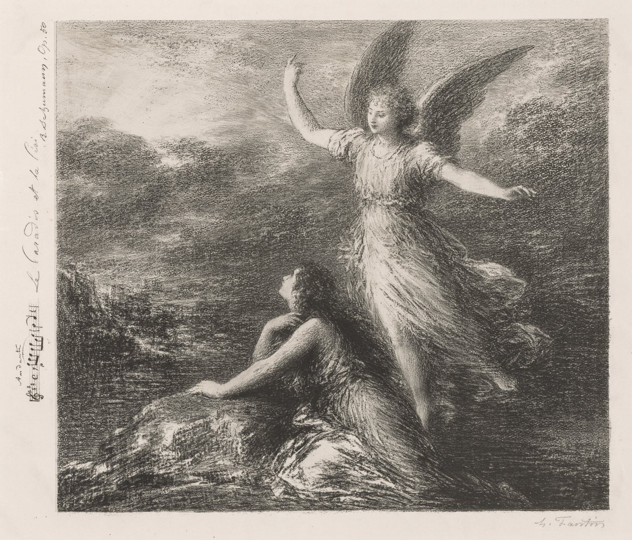Debut from Paradise and the Peri (Second Plate) by Ignace Henri Jean Fantin Latour