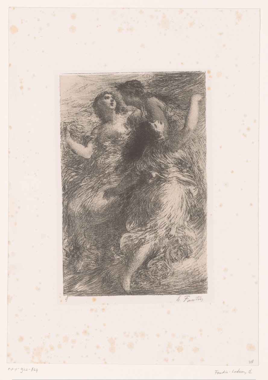 Three Rhine Daughters Playing at the Bottom of the Rhine by Ignace Henri Jean Fantin Latour