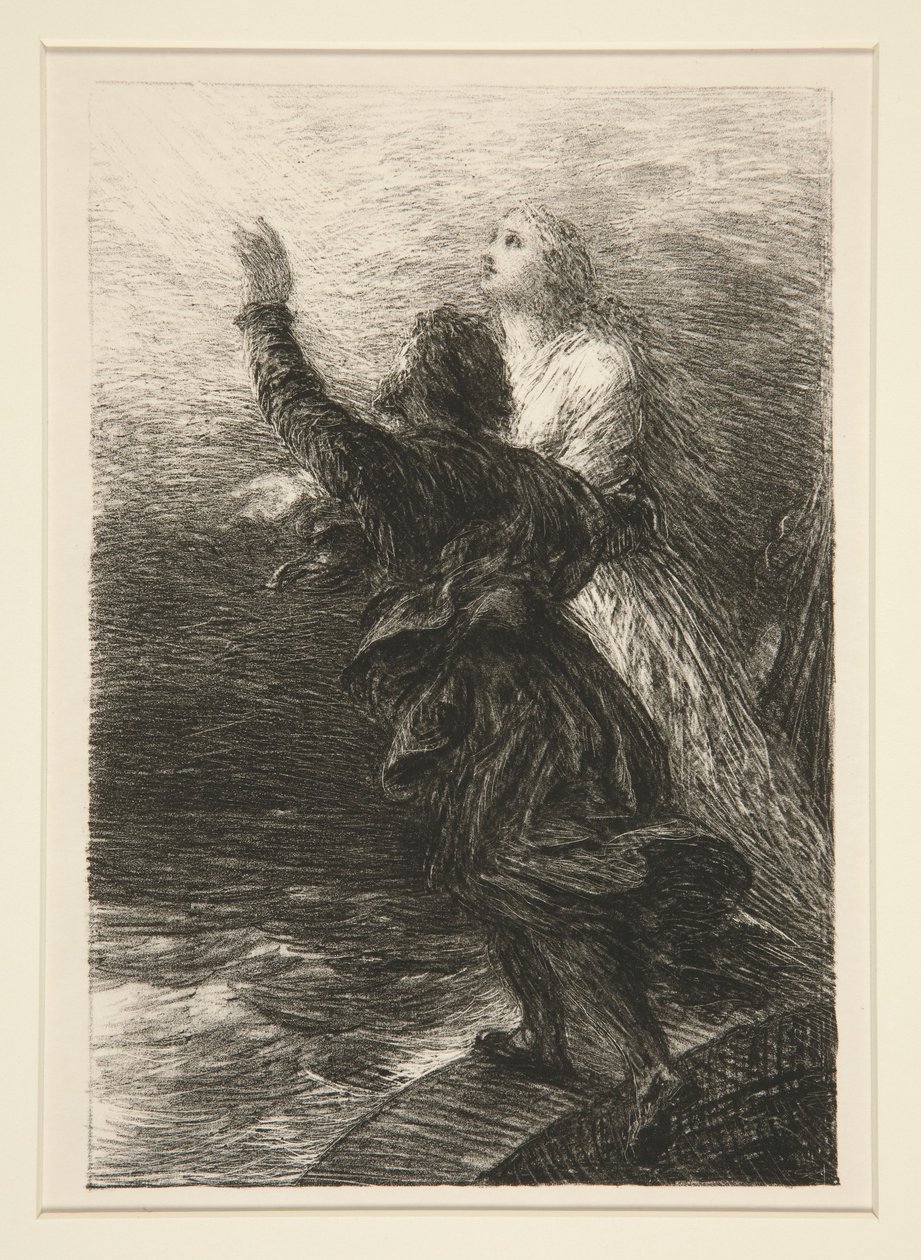 The Flying Dutchman: Act III, The Ecstasy of Senta and the Dutchman by Ignace Henri Jean Fantin Latour