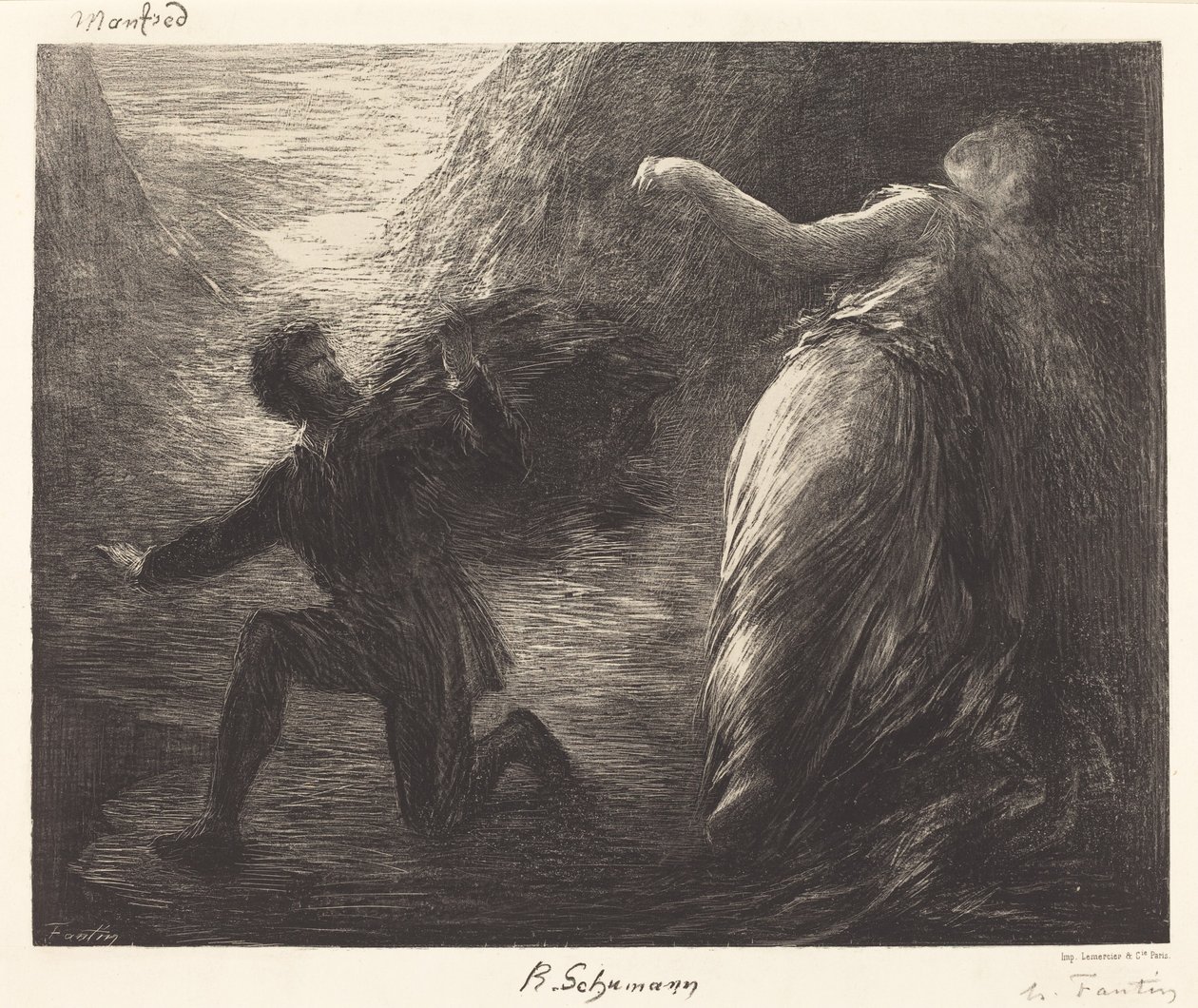 Manfred and Astarte (1st plate) by Ignace Henri Jean Fantin Latour