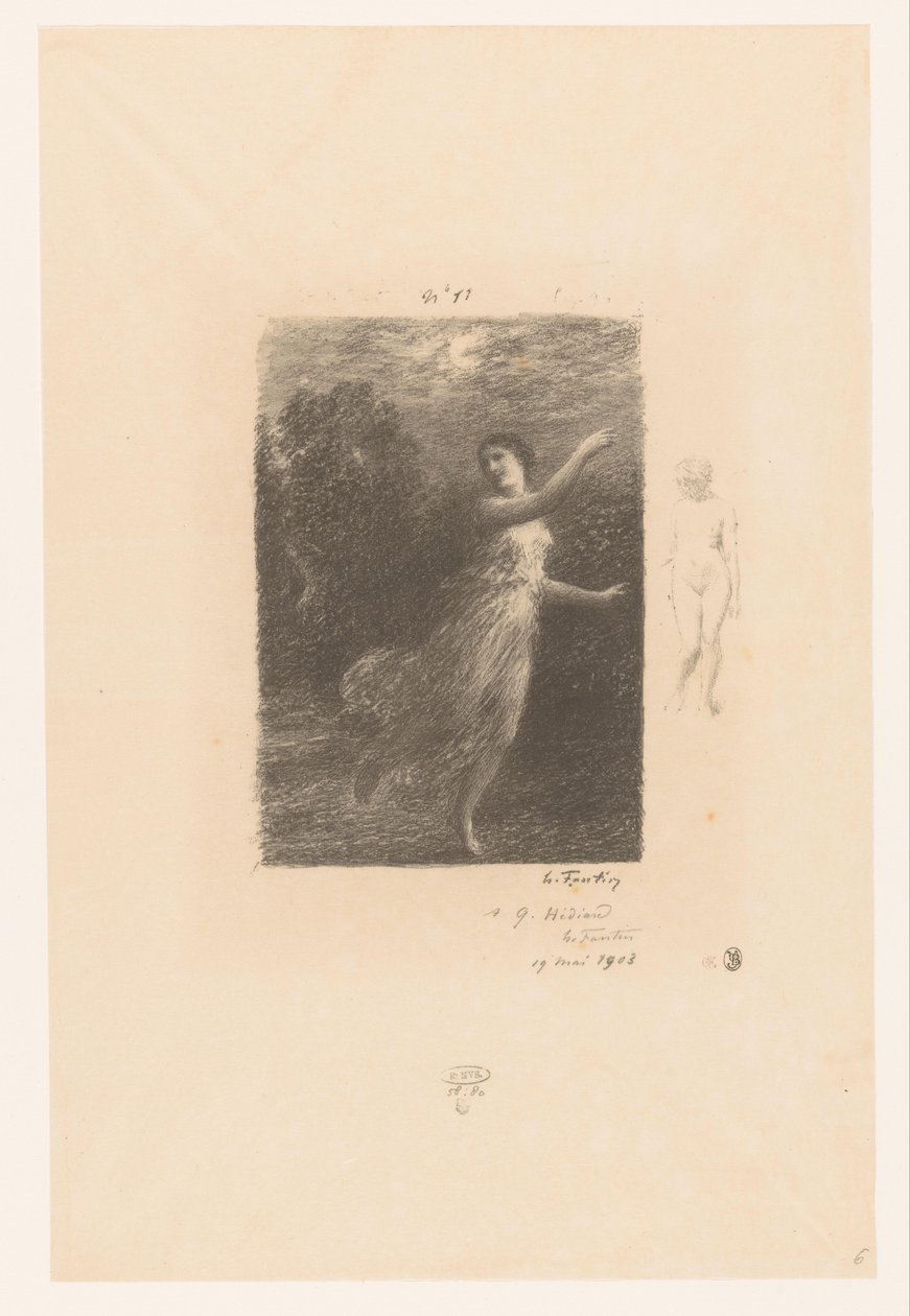 Nymph Fleeing from Satyr by Ignace Henri Jean Fantin Latour