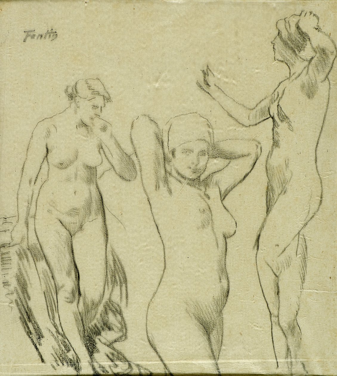 Study [Female nudes] by Ignace Henri Jean Fantin Latour