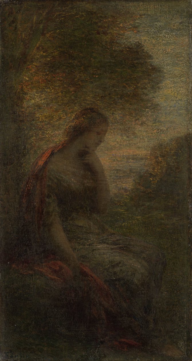 Young Woman under a Tree at Sunset, called 