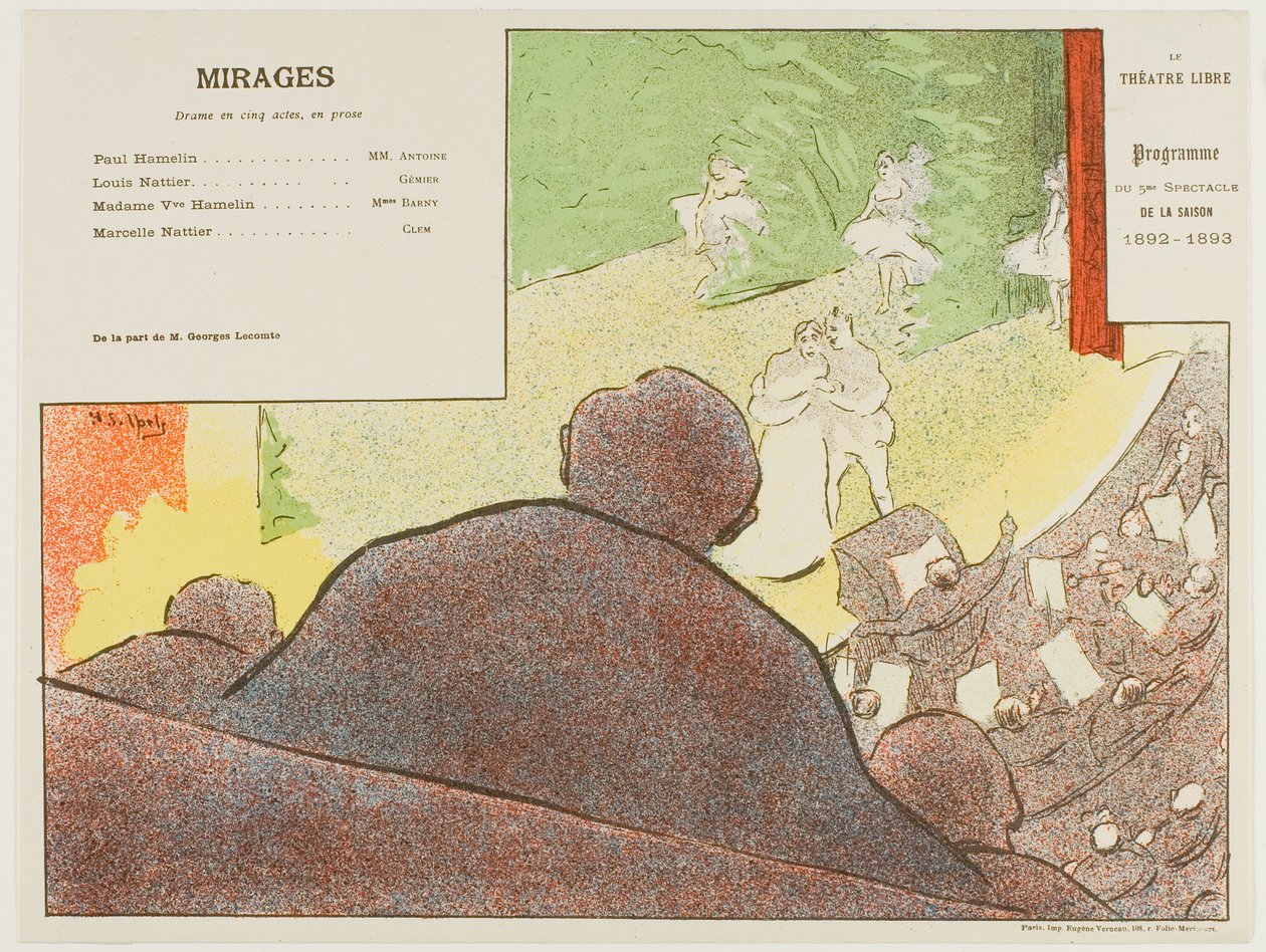 Fifth Performance: Mirages, for Le Théâtre Libre by Henri Gabriel Ibels