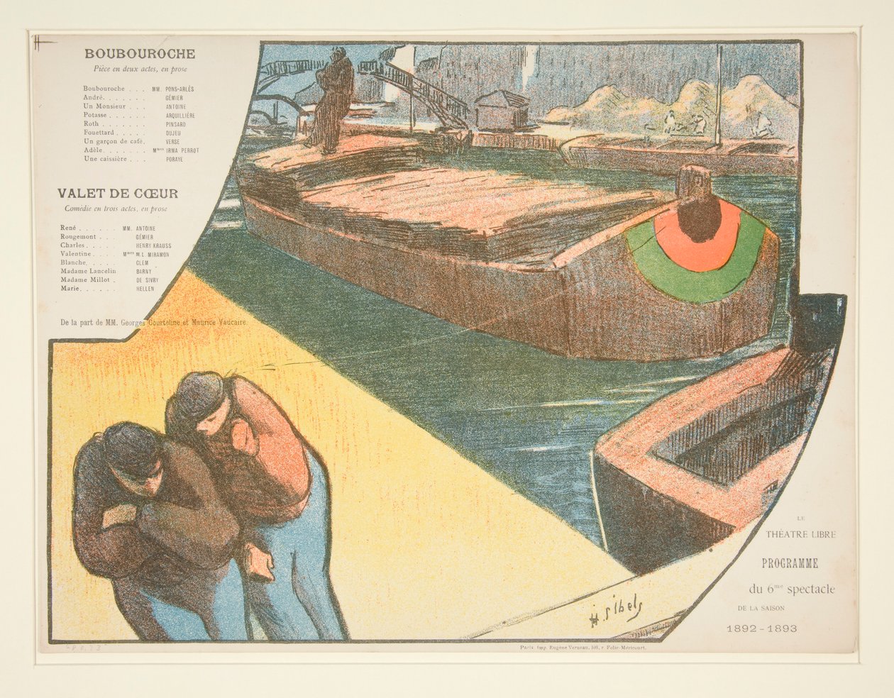 Program for Theatre Libre by Henri-Gabriel Ibels