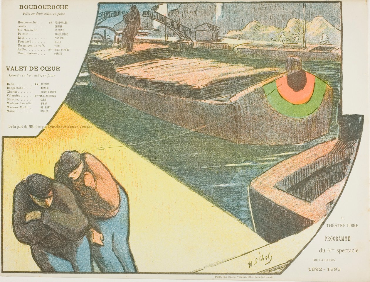 Sixth Performance: Boubourouche; Valet de Coeur, for Le Théâtre Libre by Henri Gabriel Ibels