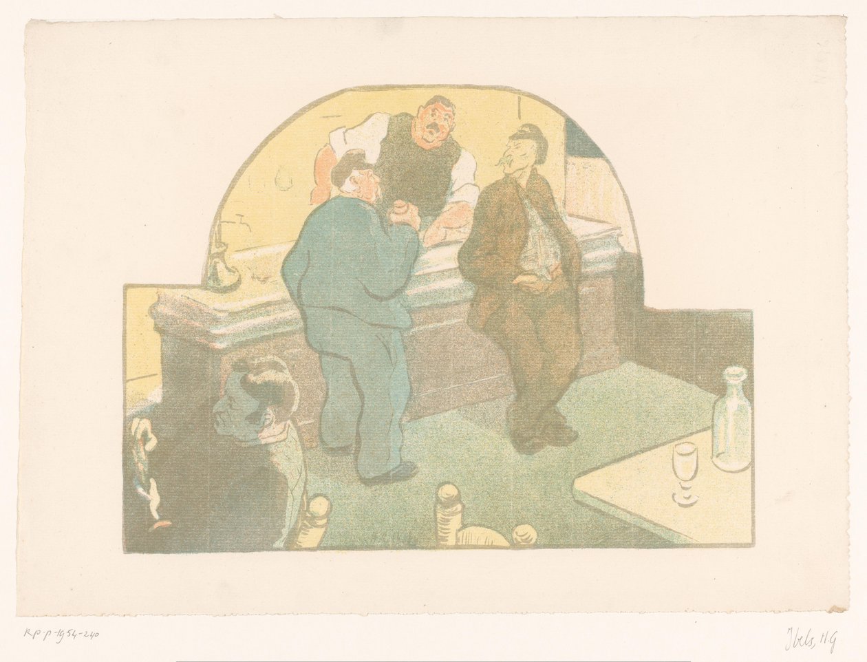 Four Men in a Bistro, Le Devoir, Representations of the Théâtre Libre (series title), Les Programmes du Théâtre Libre (series title) by Henri Gabriel Ibels