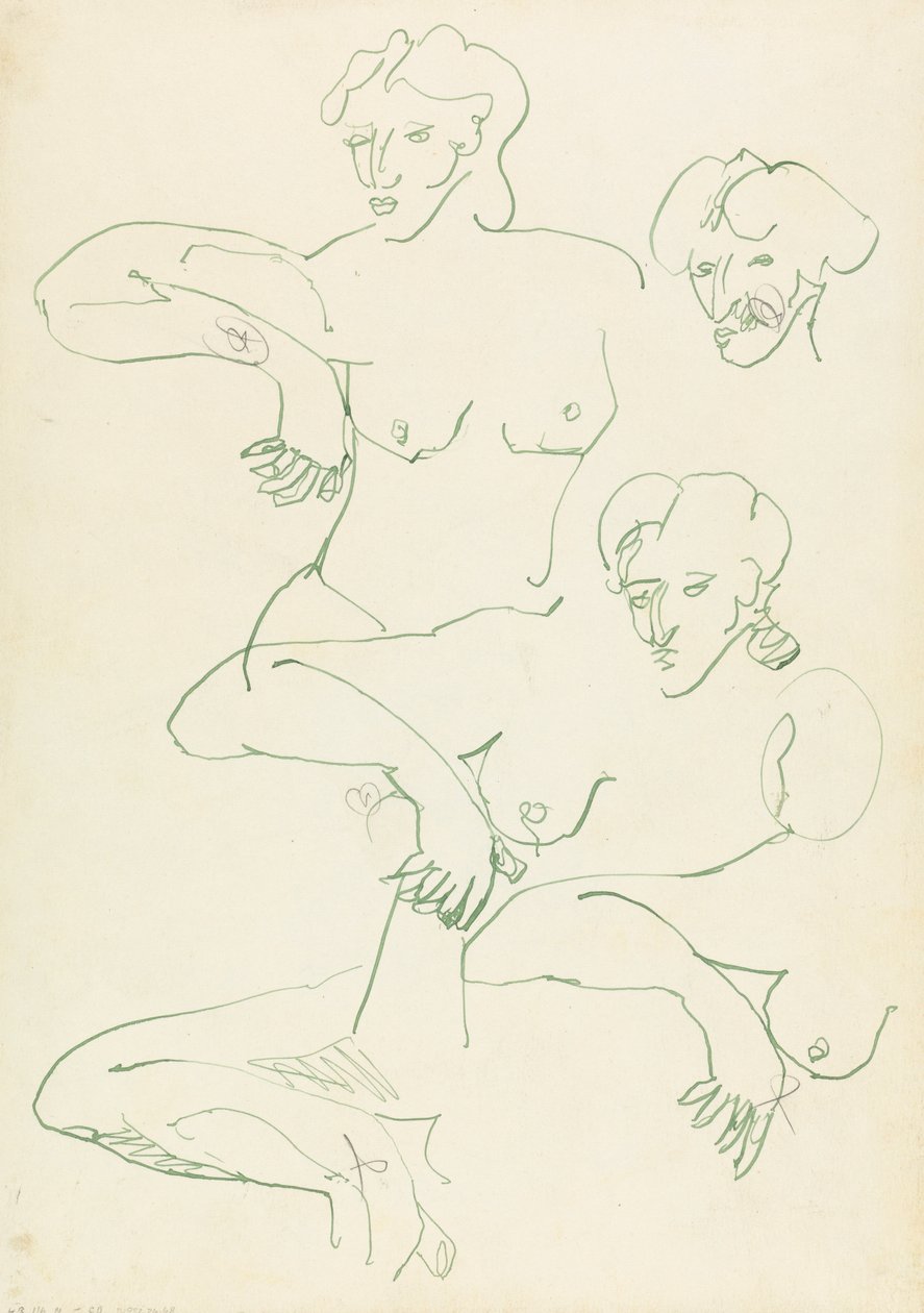 Five Studies of a Female Figure by Henri Gaudier Brzeska