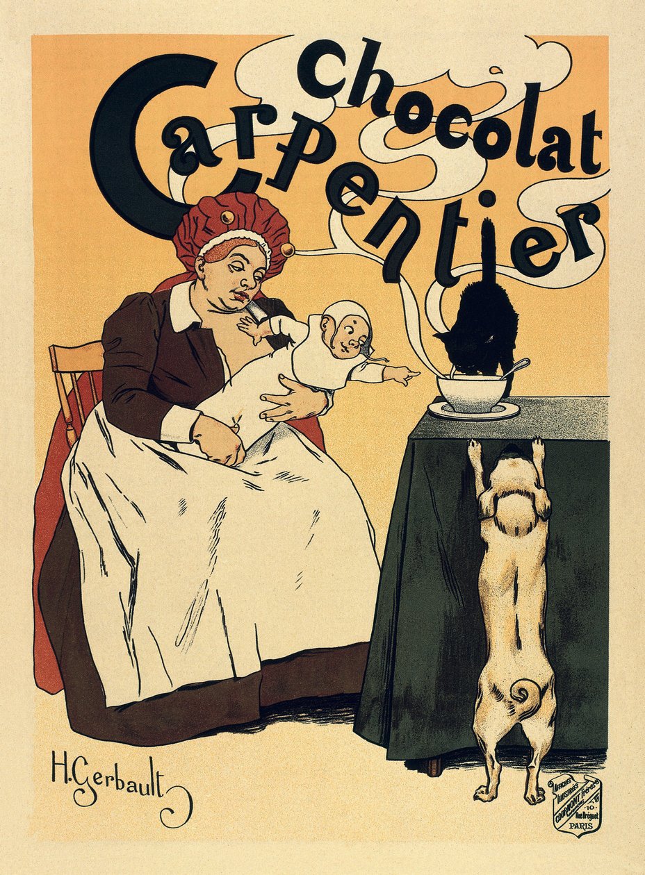 Advertising for the Chocolate drink Carpentier by Henri Gerbault
